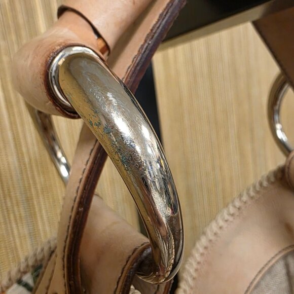 Gucci White Flora Horsebit Handbag Large Authentic Flower Butterfly Cricket - Picture 13 of 16